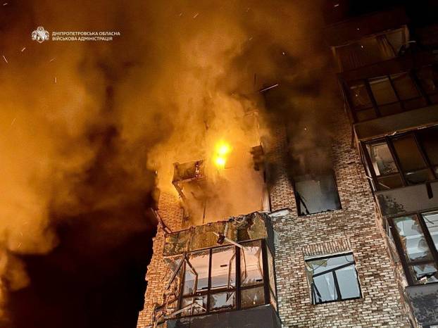 Russian missile and drone strike in Dnipro