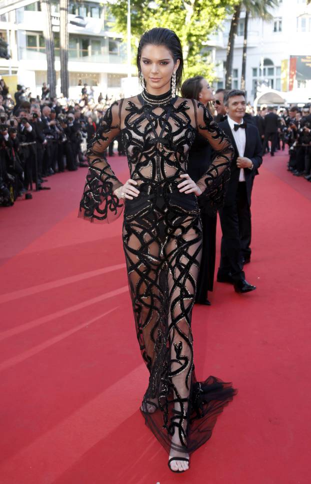 Model Kendall Jenner arrives for the screening of the film "Mal de pierres" (From the Land of the Moon) in competition at the 69th Cannes Film Festival in Cannes