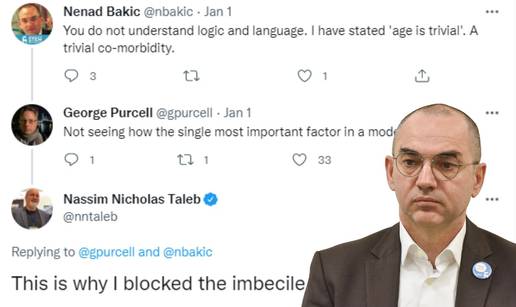 Bakić s Nassimom Talebom krenuo u Twitter diskusiju, ovaj mu poručio da je 'imbecil'