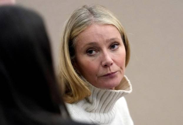 Actor Gwyneth Paltrow looks on before leaving the courtroom in Park City, Utah