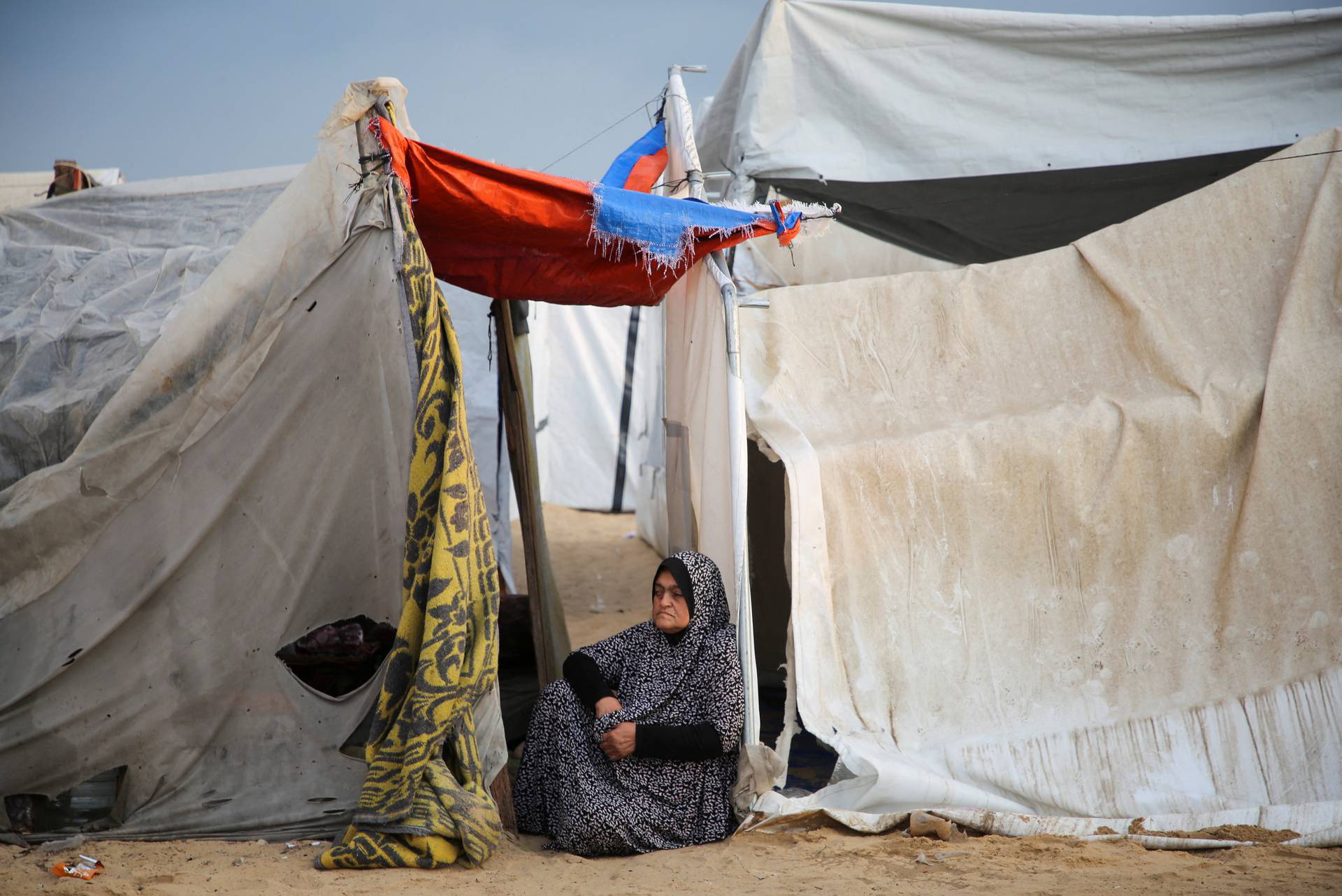 Aftermath of Israeli strike on a tent camp sheltering displaced people in Gaza's Al-Mawasi