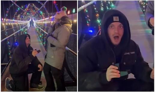 VIDEO Panika na skijali&scaron;tu: Kleknuo da zaprosi curu, prsten mu pao s 36 m visine u snijeg!