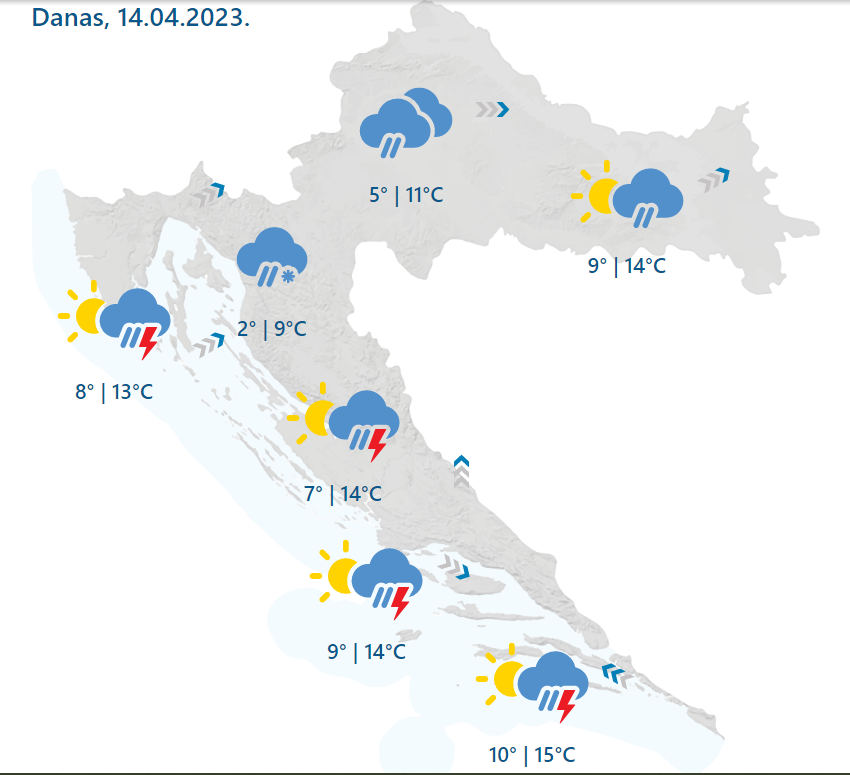 Evo kakvo nas vrijeme očekuje za vikend: Nestabilno uz jak vjetar, a na Jadranu i pljuskovi