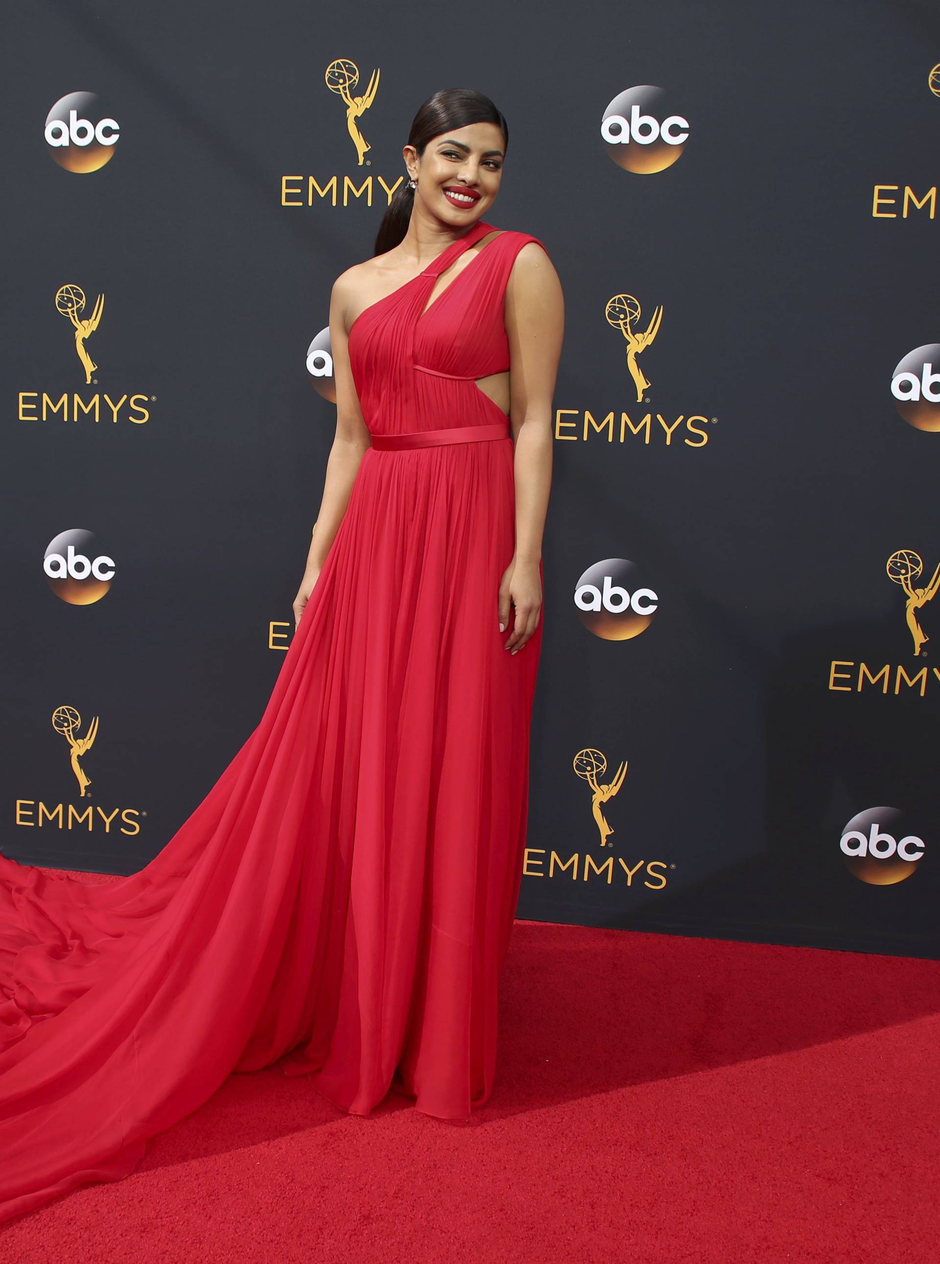 Actress Priyanka Chopra arrives at the 68th Primetime Emmy Awards in Los Angeles, California
