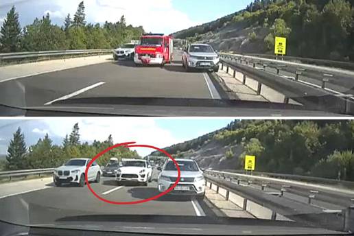 VIDEO Pogledajte ovog bisera! Na A1 napravili hitni koridor za vatrogasce. Onda stiže Porsche