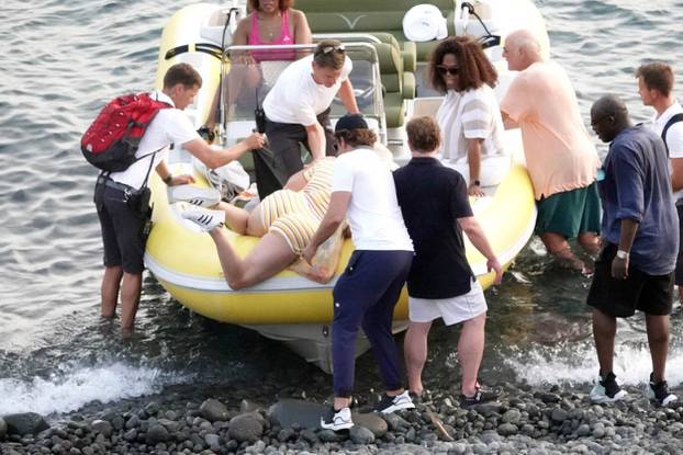 *PREMIUM EXCLUSIVE* Oprah Winfrey, Bradley Cooper, Orlando Bloom and Katy Perry visiting Panarea, and taking a rubber-boat trip to a natural area forbidden to motor-boats