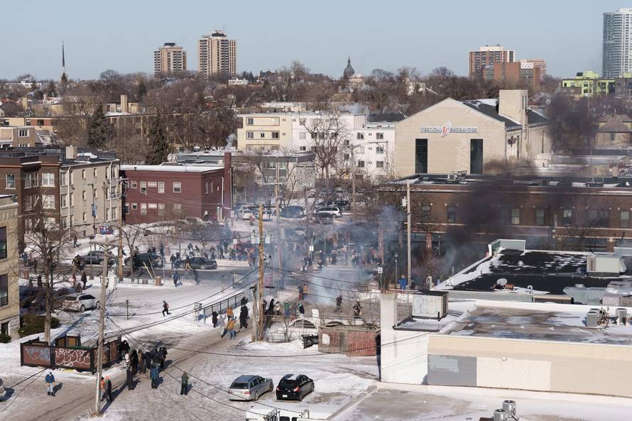 Protest after federal agents fatally shot a man while trying to detain him, in Minneapolis