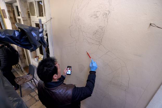 Zadar: Počela izrada murala s likom Luke Modrića