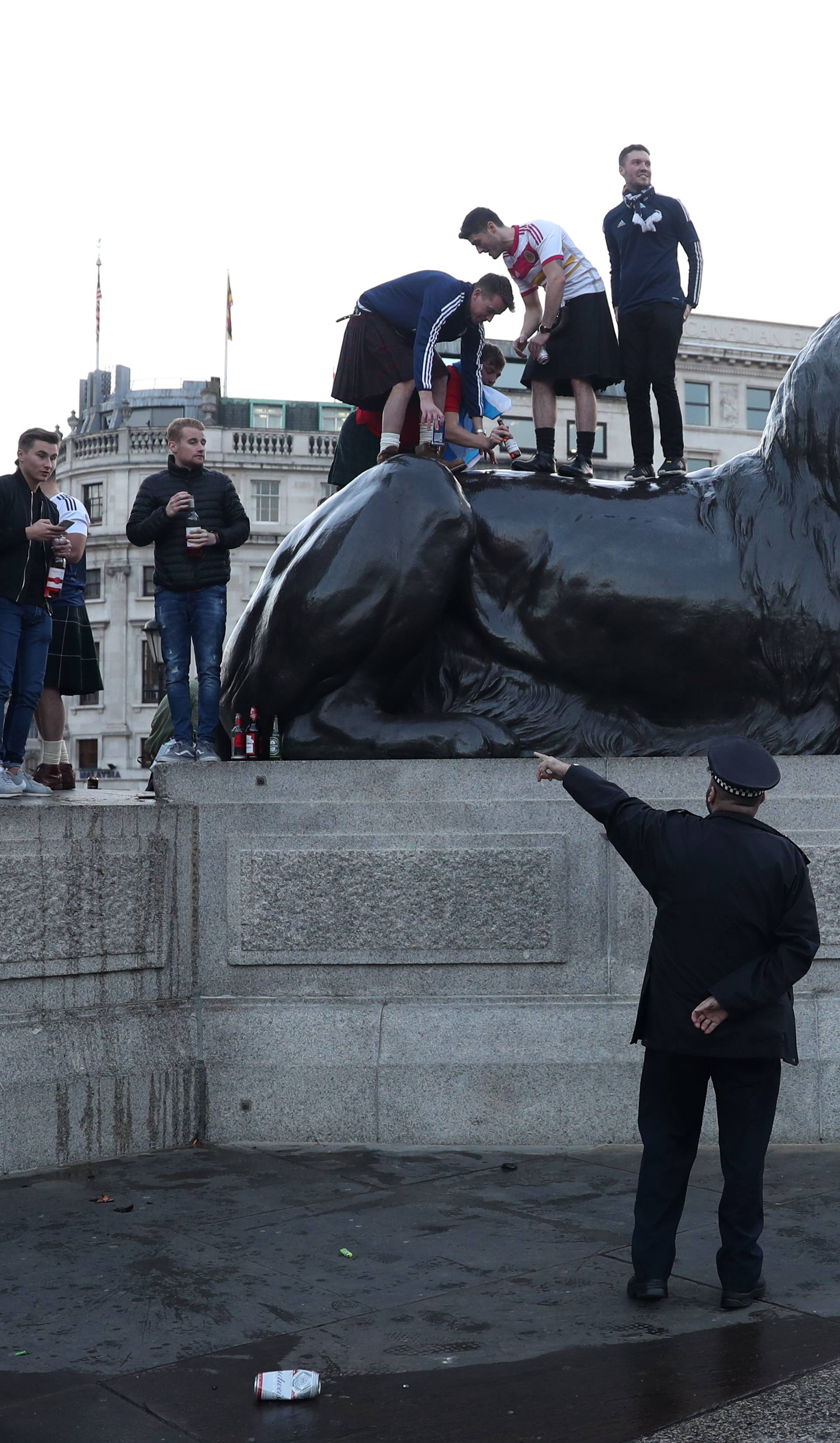 Scotland fans in Trafalgar Square