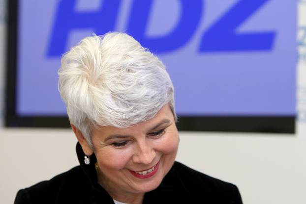 Zagreb: Premijerka Kosor i Andrija Hebrang održali presicu u HDZ-u