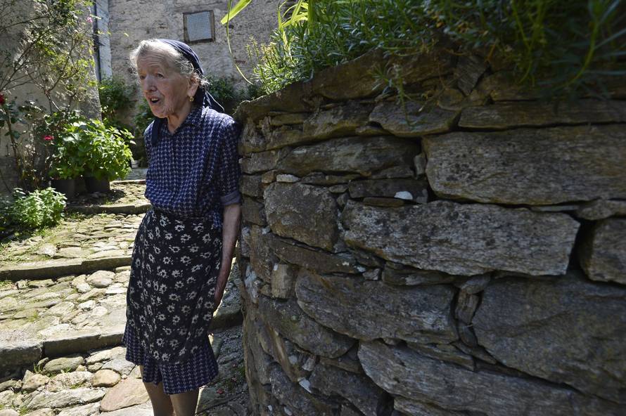Paolina Grassi, the only inhabitant of the small village of Socraggio in the Cannobina Valley