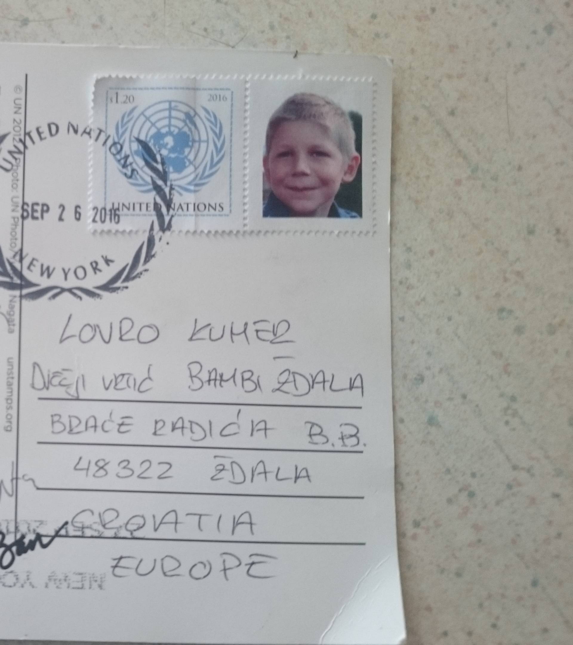 Pozdrav iz UN-a: Dragi Lovro, iz SAD-a pismo ti šalje Kolinda