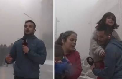 VIDEO Ljudi panično bježe, dim guta okolinu: Novinar javljao o potresu, zgrada se počela rušiti