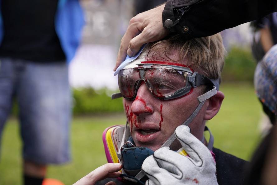Protest against federal immigration sweeps, in Los Angeles