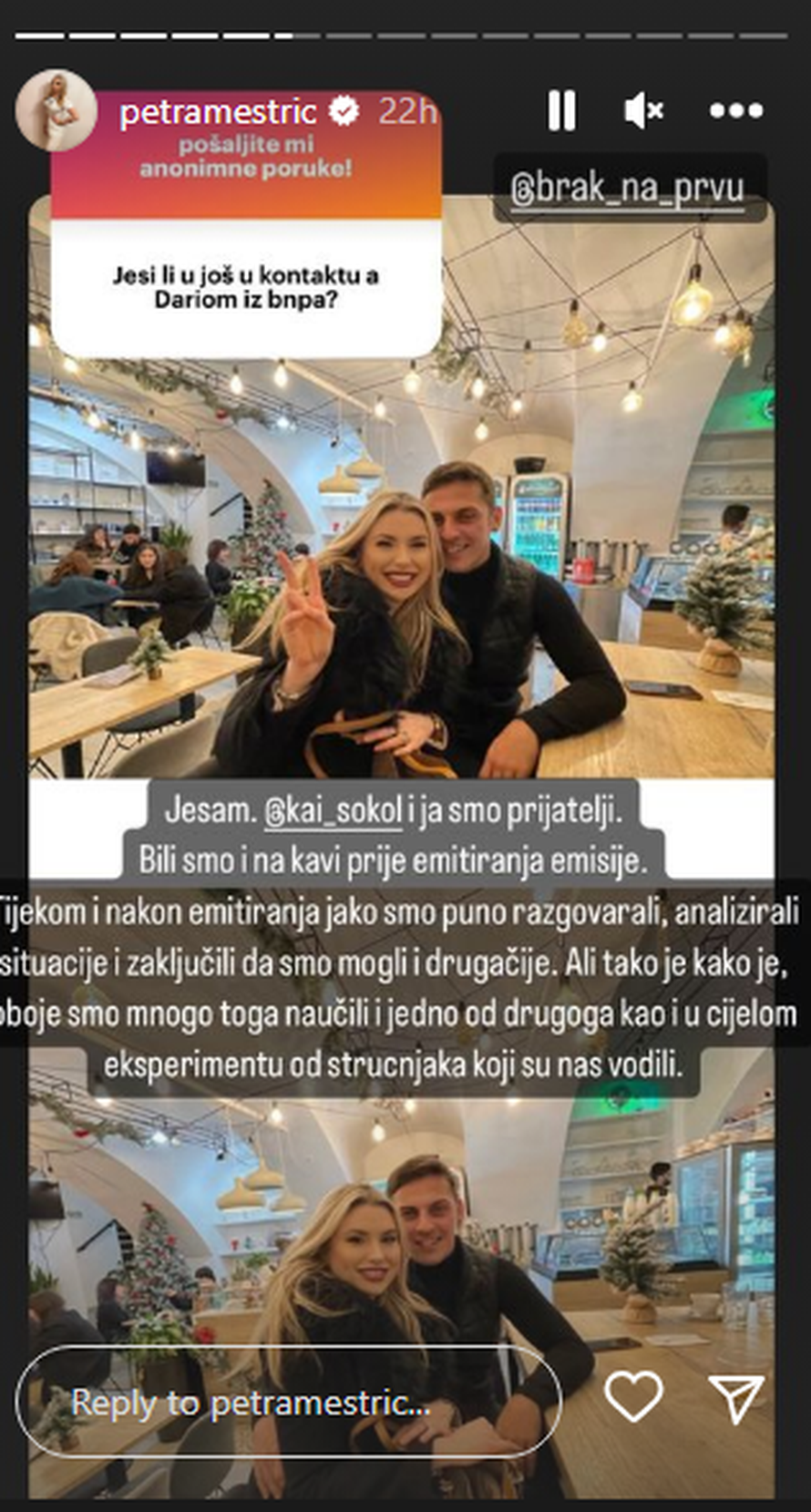 Petra Meštrić iz 'Braka na prvu' otkrila: Jako sam zaljubljena