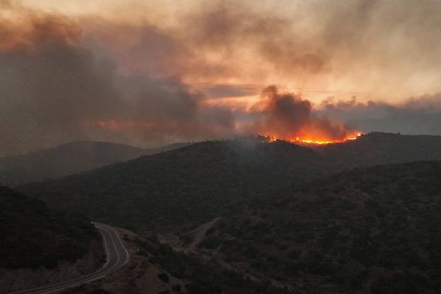 Wildfire on the island of Chios