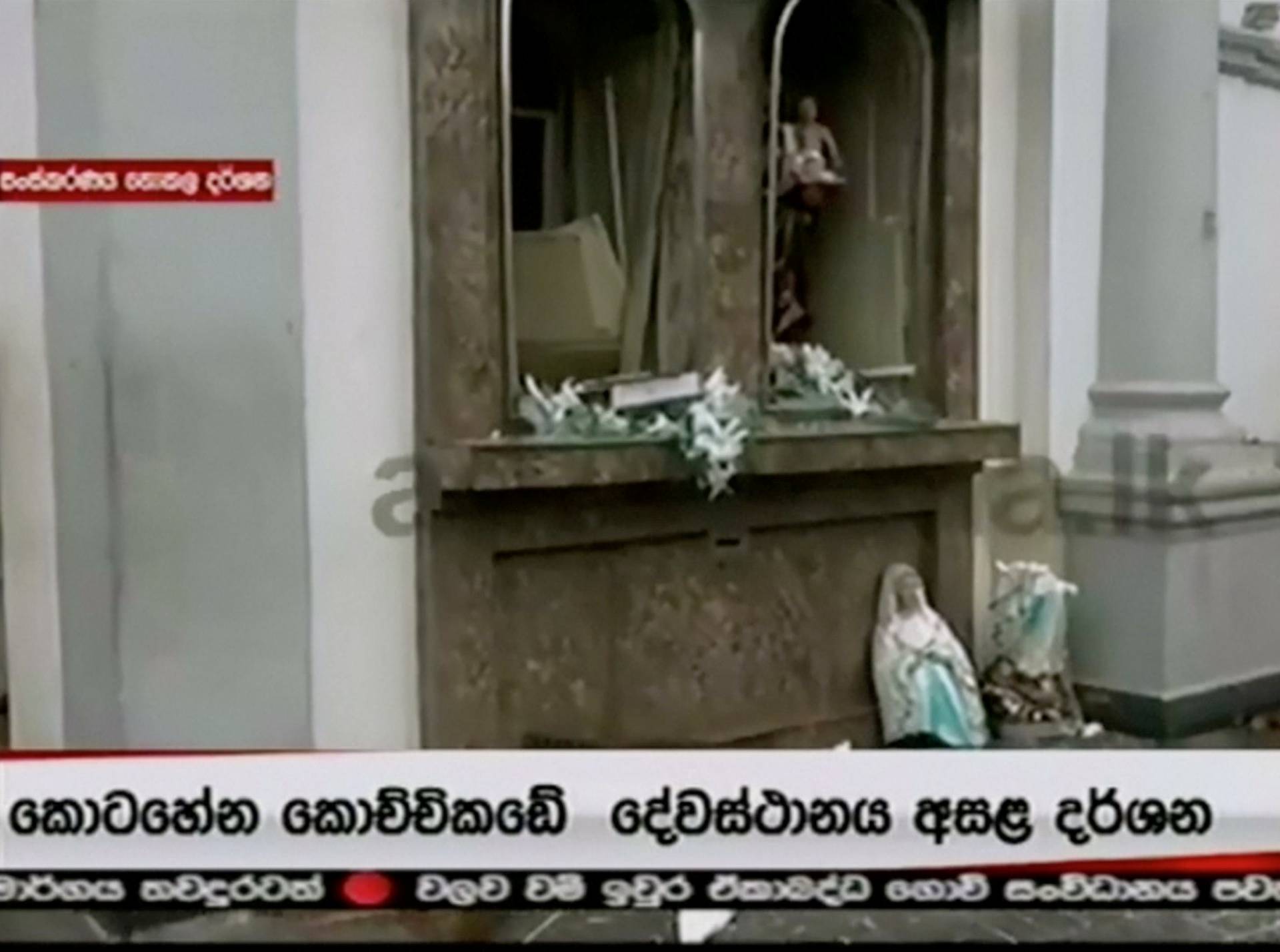 Damage is seen at St Anthony's church after explosions hit churches and hotels in Colombo