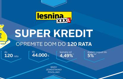 Lesnina „XXXL Kredit“ za opremanje doma do čak 120 rata!