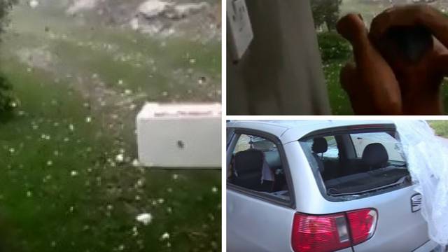 Padala tuča veličine jabuke: Uništila automobile, krovove...
