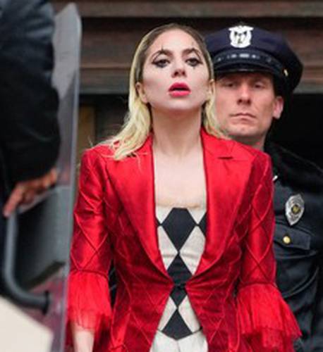 Lady Gaga on location for the first day of filming 'Joker: Foie a Deux' on March 25, 2023 in New York City.