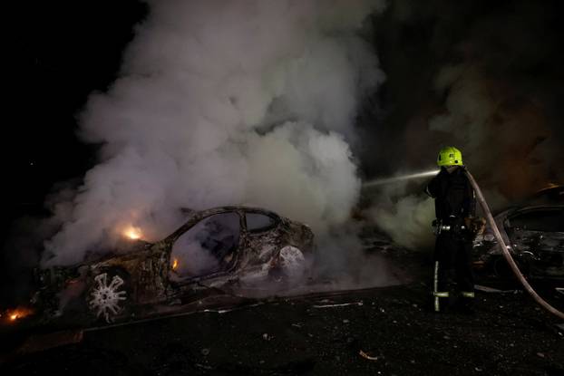 Aftermath of a Russian drone attack in Kharkiv