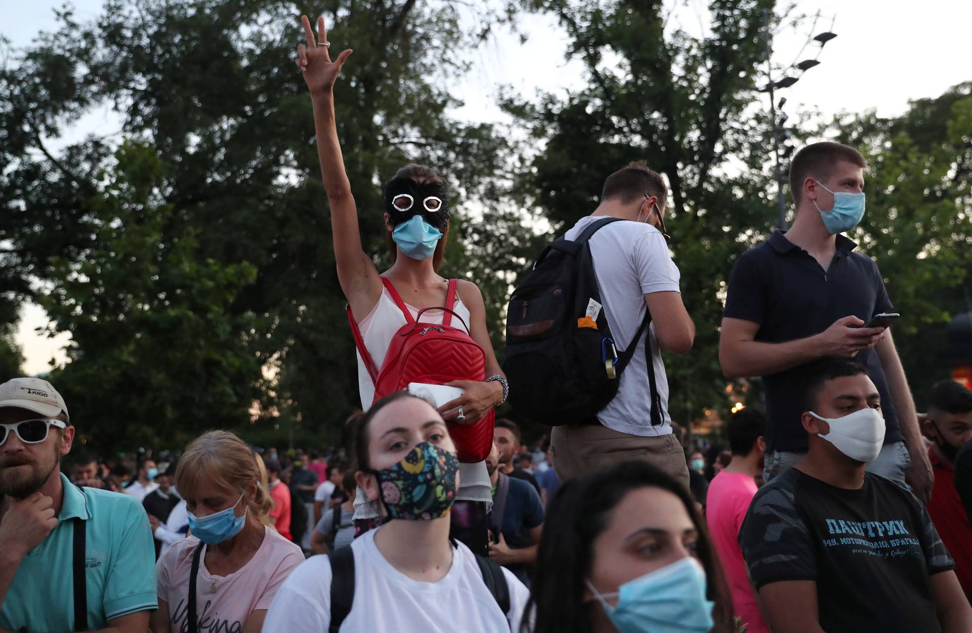 Protest amid the spread of the coronavirus disease (COVID-19) in Belgrade