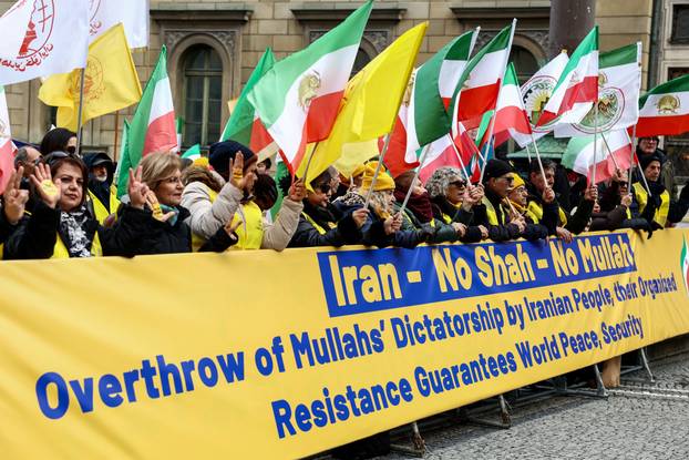 Protest against the Iranian government, on the first day of the Munich Security Conference (MSC), in Munich