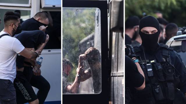Nove snimke uhićenih Boysa: Majicama skrivaju lica od kamera ispred zgrade suda