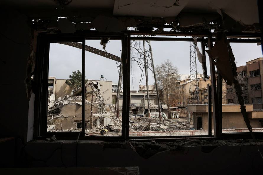 Aftermath of an Israeli and the U.S. strike on Gandhi Hotel Hospital, in Tehran