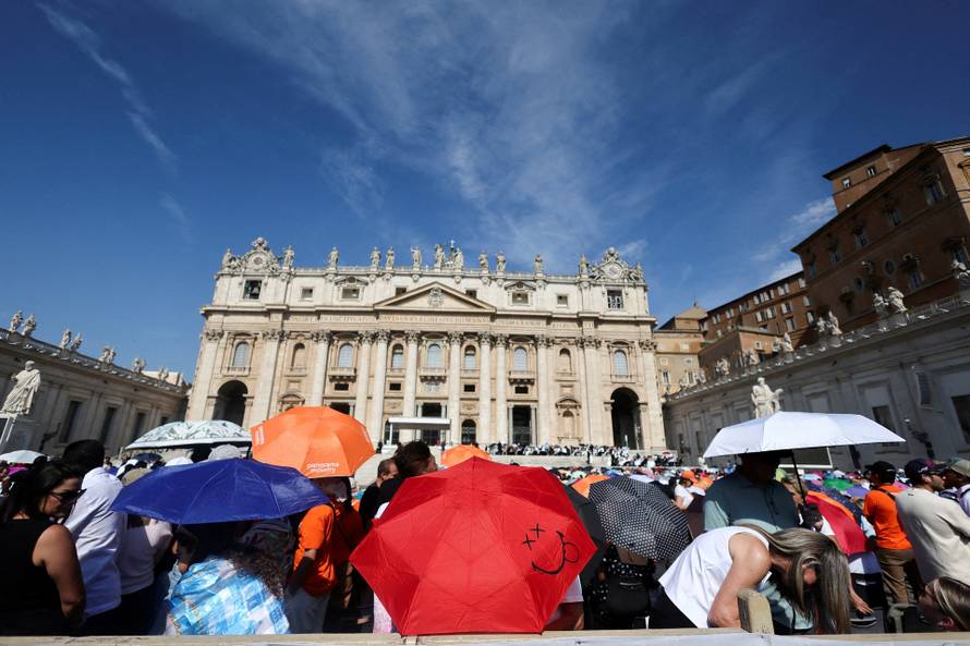 Pope Leo holds the weekly general audience in St. Peter's Square at the Vatican
