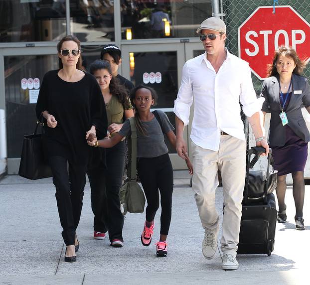 Angelina Jolie, Brad Pitt and Family Sighting - Los Angeles