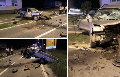 FOTO Prizori užasa kod Valpova: Automobili potpuno smrskani, u frontalki poginuo muškarac
