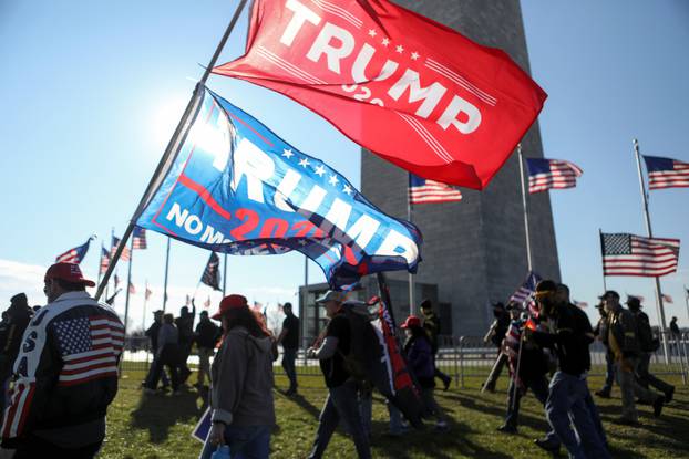 Supporters of U.S. President Donald Trump rally in Washington