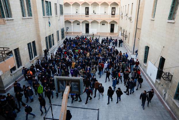 Early morning street scenes from Damascus after authorities announced the reopening of schools