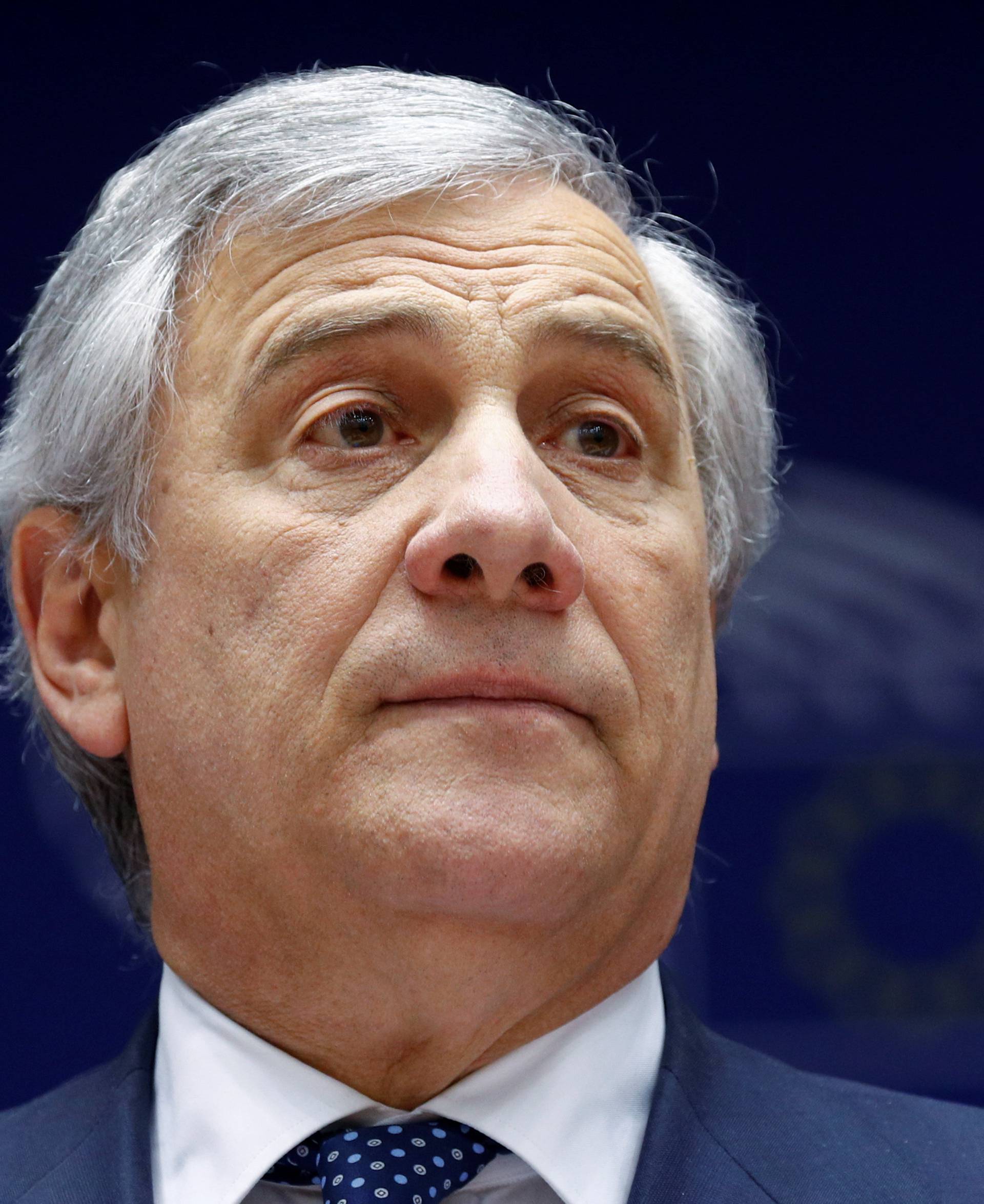 European Parliament President Antonio Tajani is seen at the beginning of a plenary session of the EU Parliament in Brussels