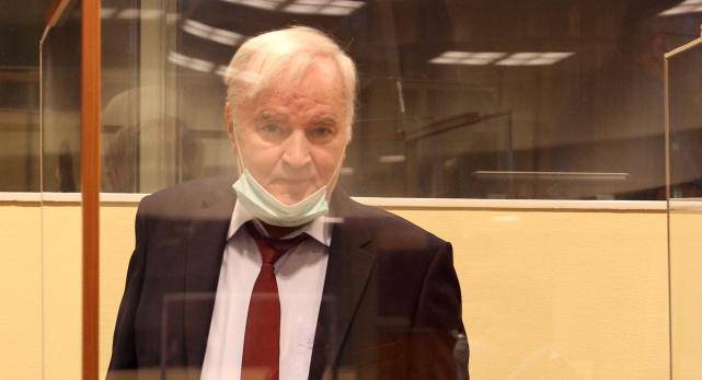 Former Bosnian Serb military leader Ratko Mladic attends his appeal hearing in The Hague