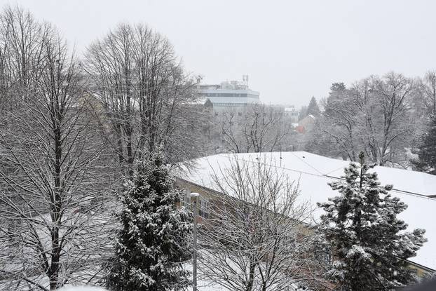 Snijeg zabijelio ulice u Sisku