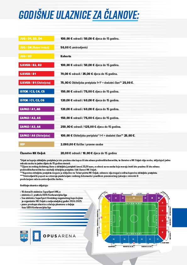 Poskupljenje i na Opus Areni: Osijek objavio cijenu godišnjih ulaznica za sljedeću sezonu