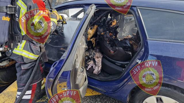 FOTO Brzom reakcijom izbjegli katastrofu: Zapalio se auto u kojem je bila slovenska obitelj