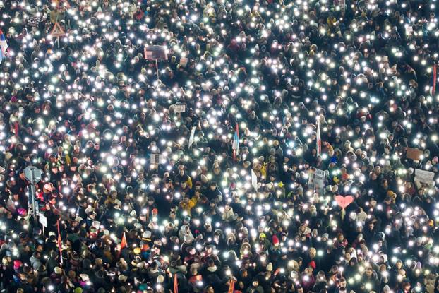 Protest over the fatal November 2024 Novi Sad railway station roof collapse, in Kragujevac