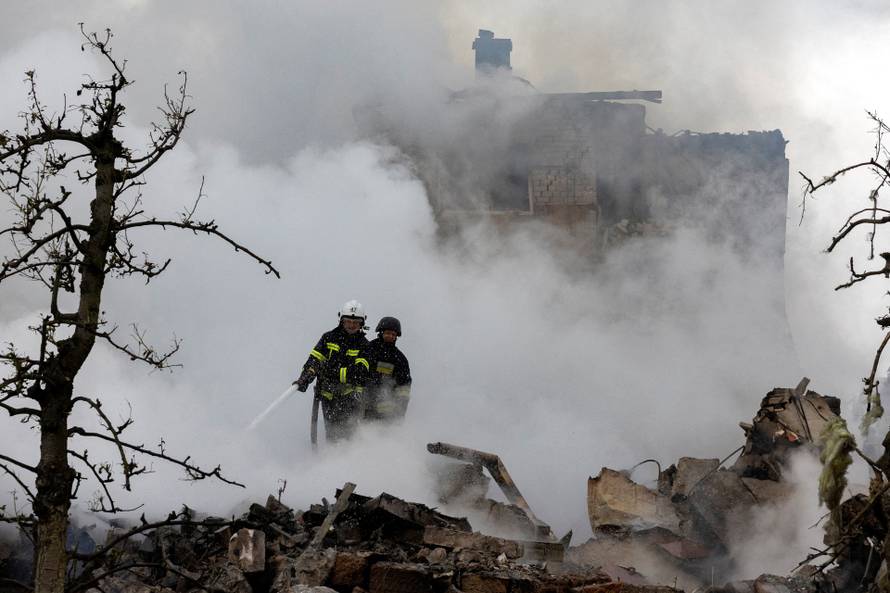 Aftermath of a Russian attack in Kyiv region