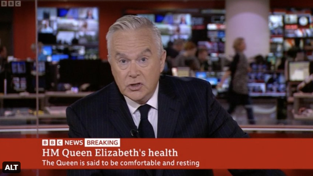 BBC-jev voditelj je nosio crnu kravatu od podne, čekao je šest sati i objavio smrt kraljice