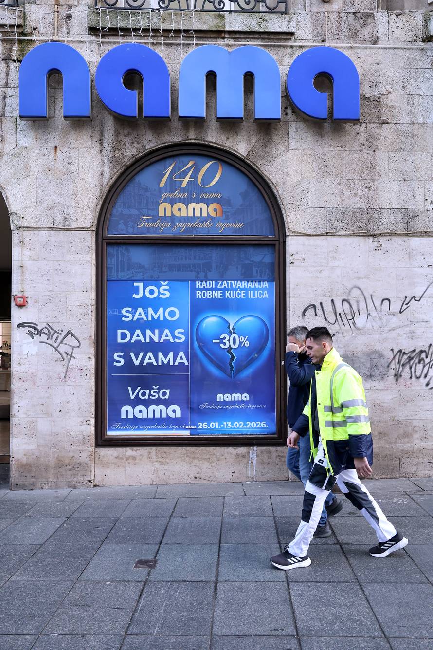 Zagreb: Posljednji radni dan kultne zagrebačke robne kuće Nama u Ilici