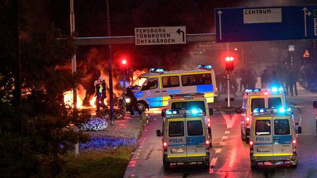 Riot in the Rosengard neighbourhood of Malmo