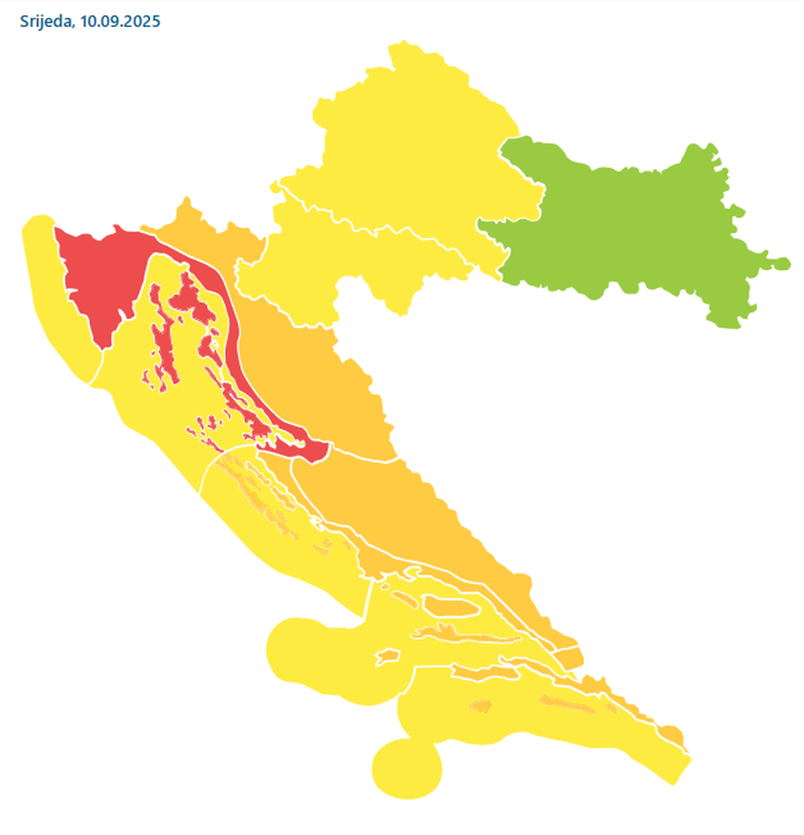 Hrvatska na udaru nevremena i kiše: Upalili crveni alarm za dio zemlje, evo što nas čeka sutra...