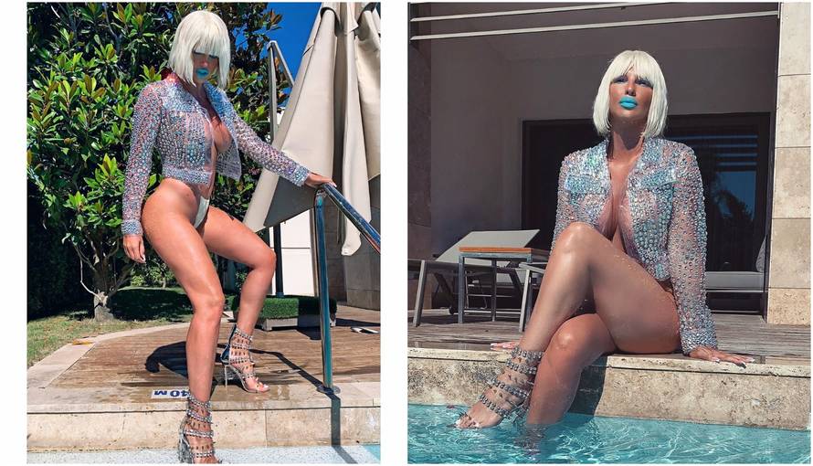 Karleuša se po bazenu 'brčka' u štiklama i jakni od 18.000 kn