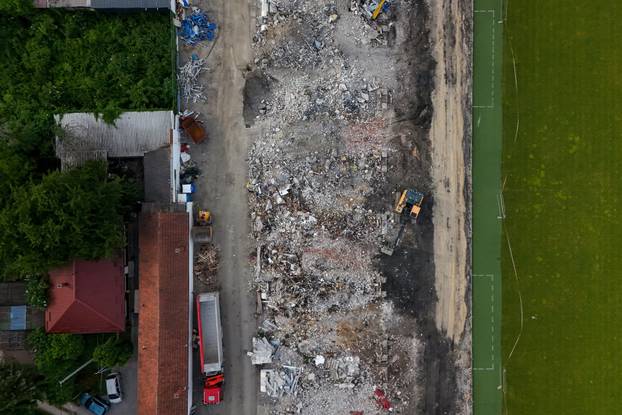 Zagreb: Fotografije iz zraka rušenja stadiona u Kranjčevićevoj ulici