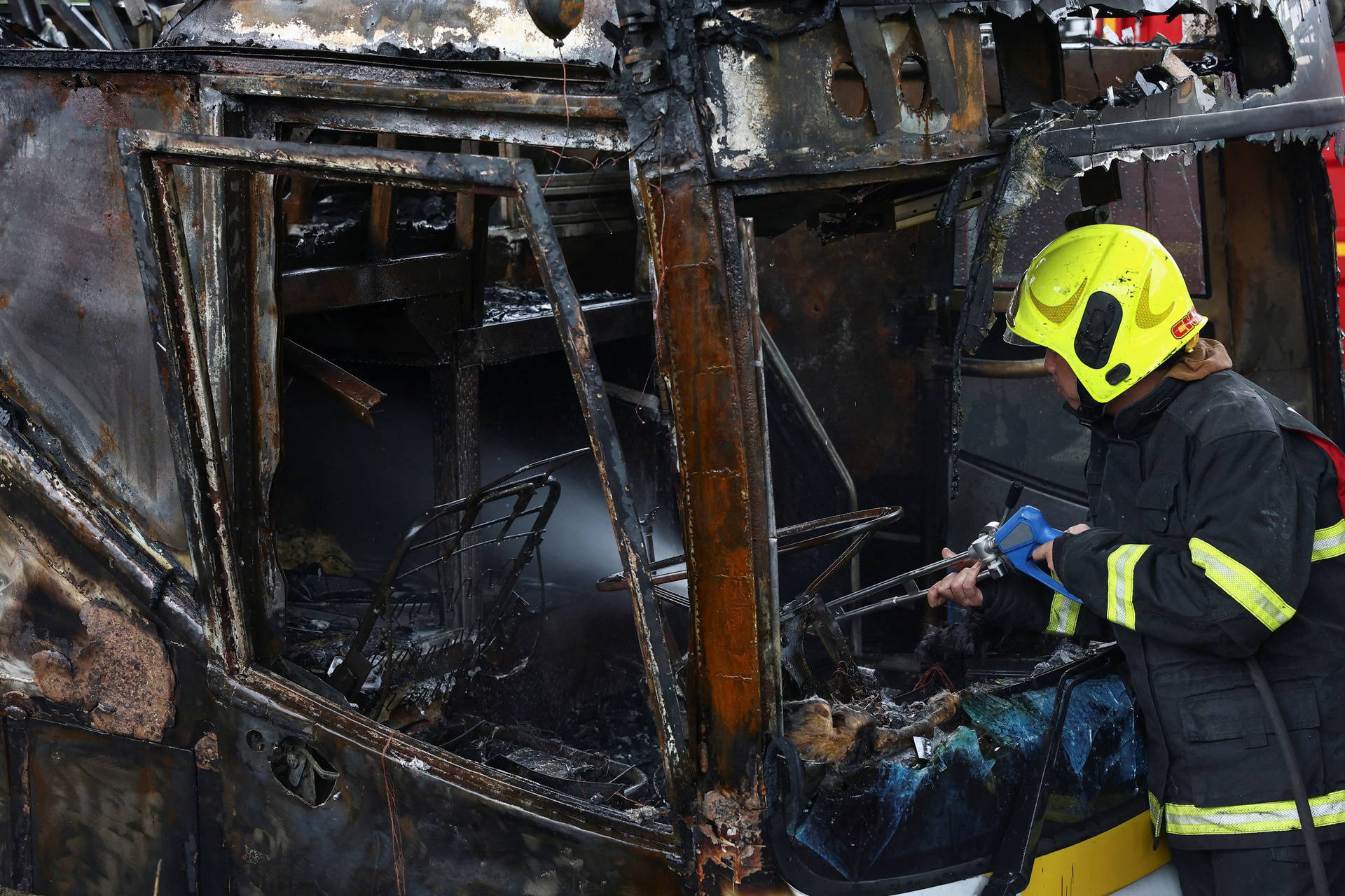 Rescue efforts after bus burns carrying teachers and students on outskirts of Bangkok