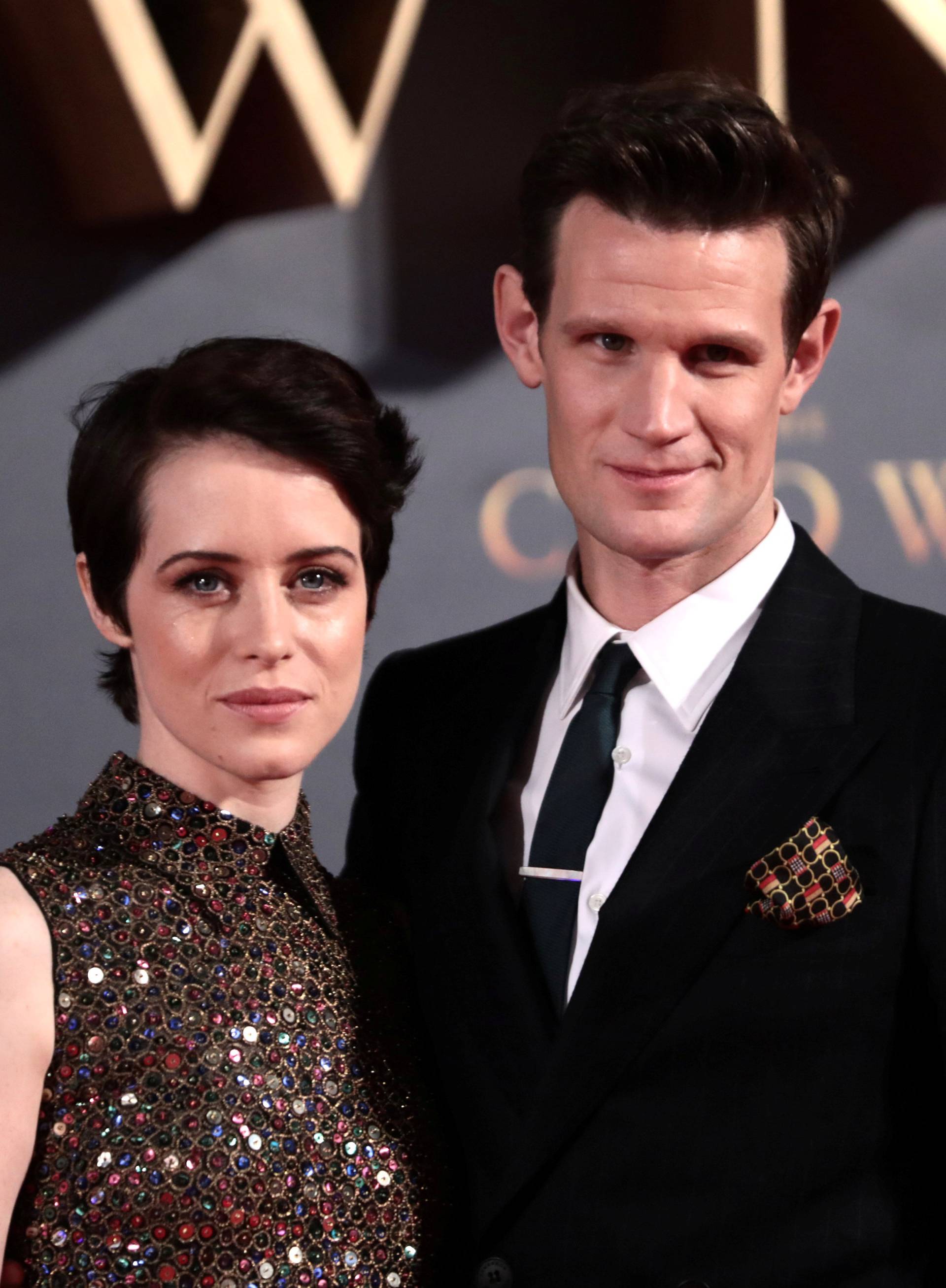 FILE PHOTO: Actors Claire Foy, who plays Queen Elizabeth II, and Matt Smith who plays Philip Duke of Edinburgh, attend the premiere of "The Crown" Season 2 in London