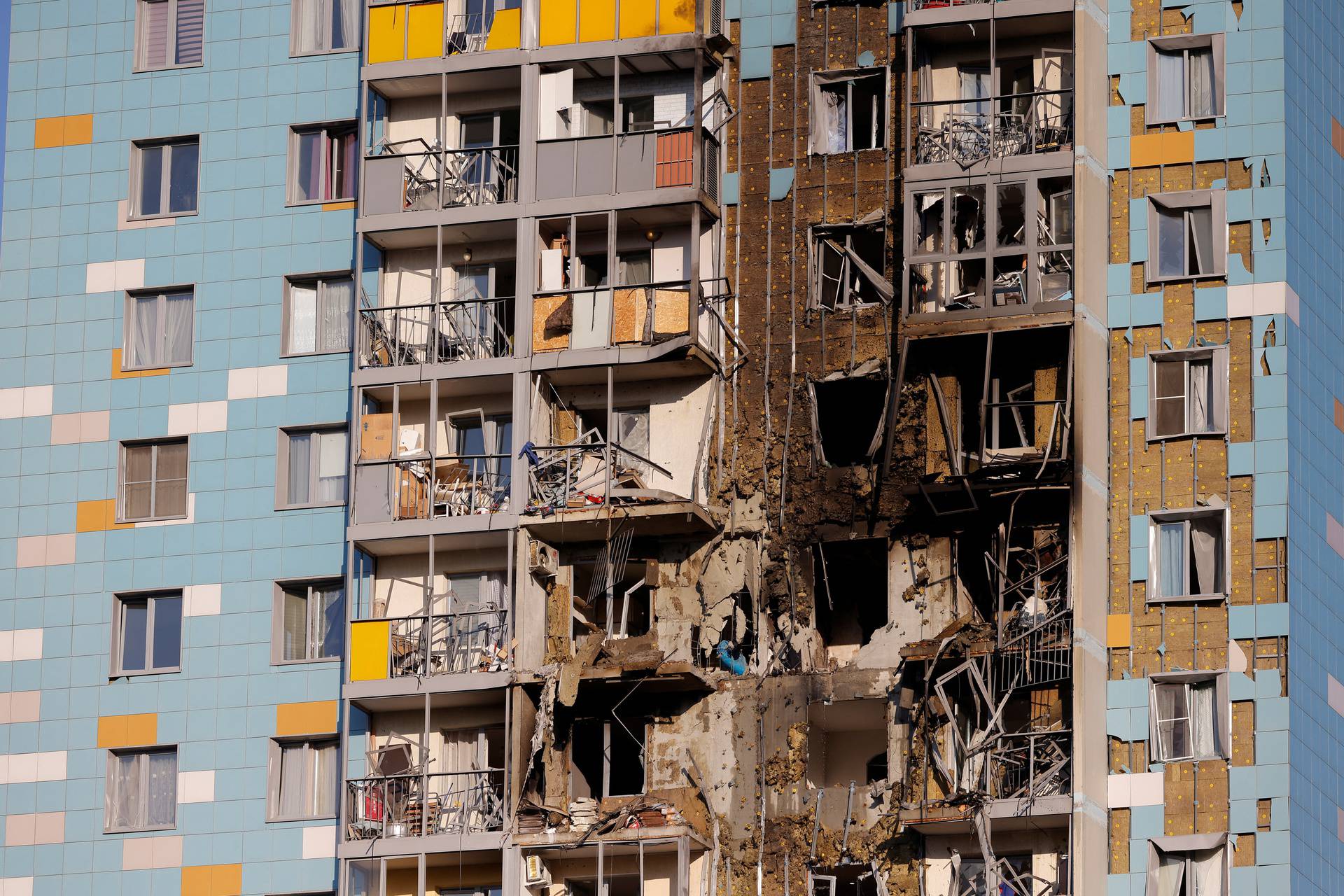 Aftermath of drone attack in Moscow region